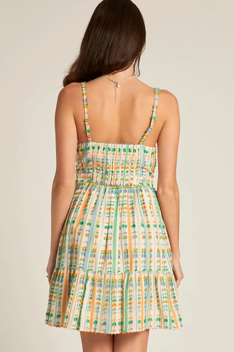 Striped Textured Mini Dress