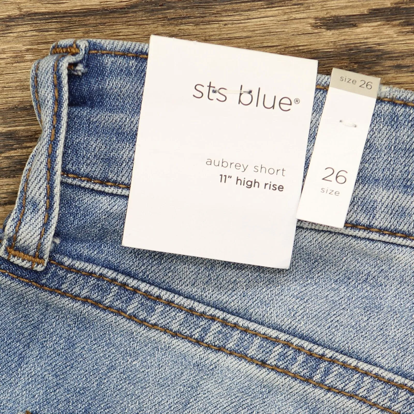 STS Blue Womens Aubrey 11 inch High Rise Waist Denim Shorts Blue 26