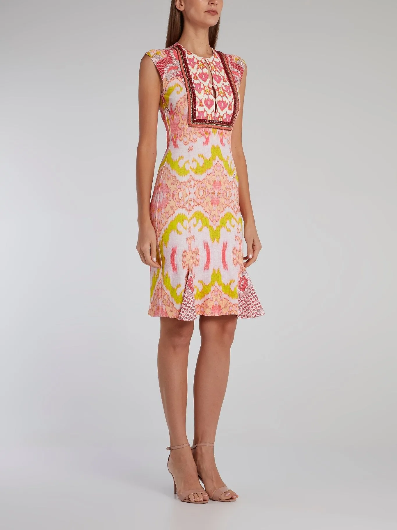 Studded Godet Mini Dress