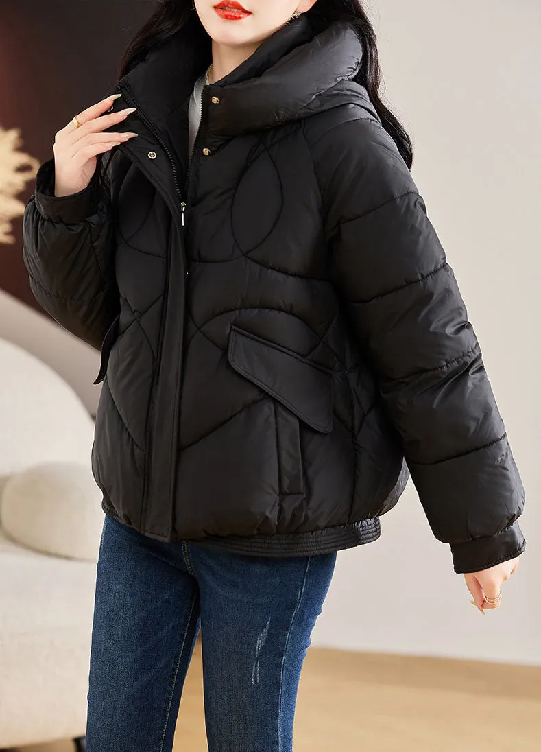 Stylish Zip Up Hooded Puffer Jacket for Women with Easy-to-Clean Fabric