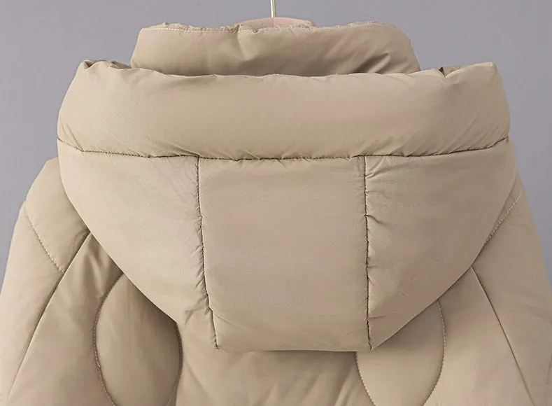 Stylish Zip Up Hooded Puffer Jacket for Women with Easy-to-Clean Fabric