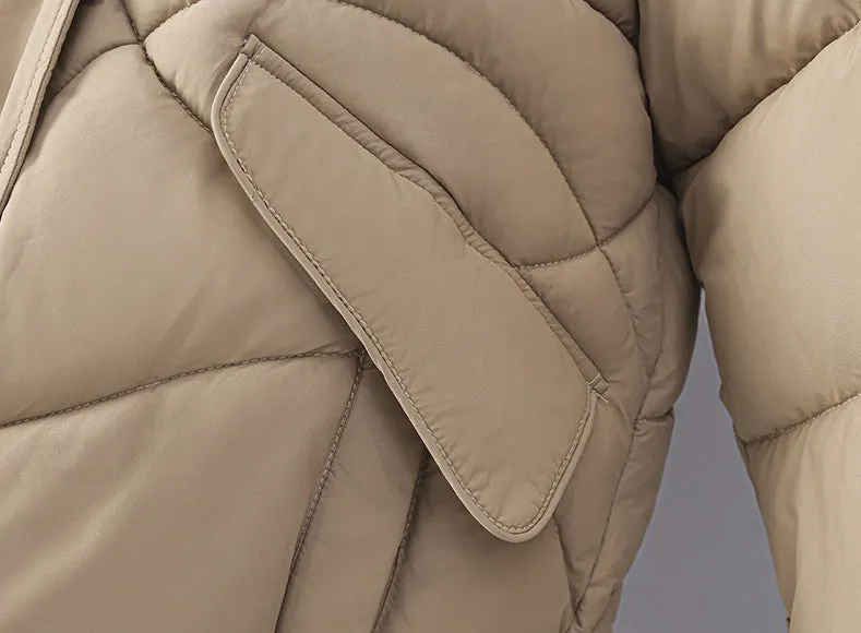Stylish Zip Up Hooded Puffer Jacket for Women with Easy-to-Clean Fabric