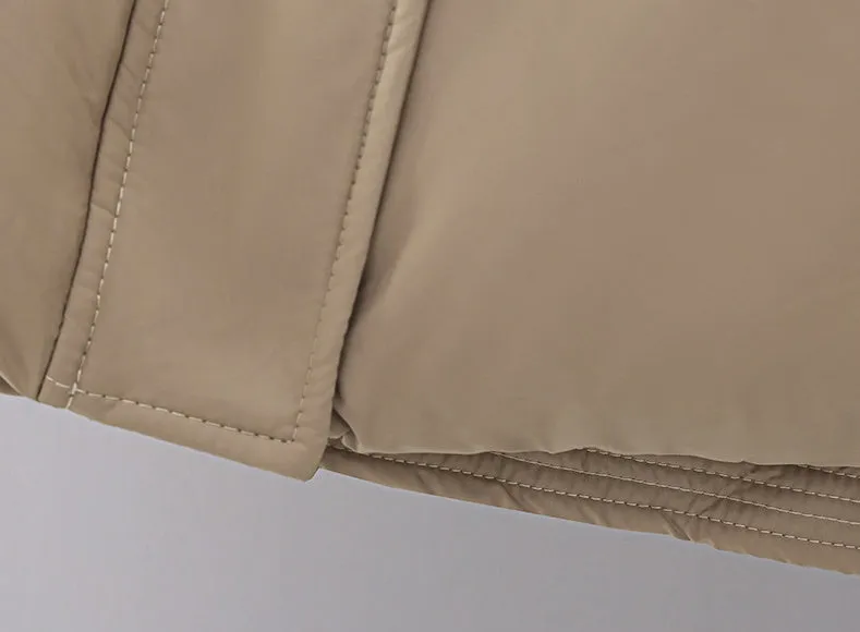 Stylish Zip Up Hooded Puffer Jacket for Women with Easy-to-Clean Fabric