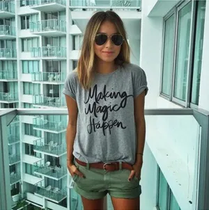 Summer make magic happen printed T-shirts for women tee shirt tshirt female t shirts female tops