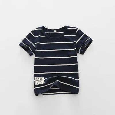 Summer Striped Kids t-shirts Baby Girls Short Sleeve Boys Tees Cotton Children tshirts for Girl Child Kids t Shirts 2-12T