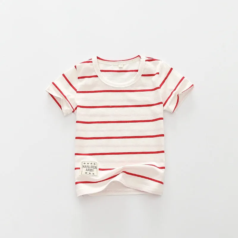 Summer Striped Kids t-shirts Baby Girls Short Sleeve Boys Tees Cotton Children tshirts for Girl Child Kids t Shirts 2-12T