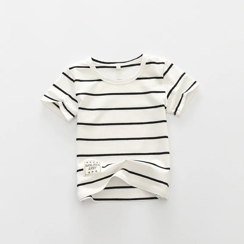 Summer Striped Kids t-shirts Baby Girls Short Sleeve Boys Tees Cotton Children tshirts for Girl Child Kids t Shirts 2-12T