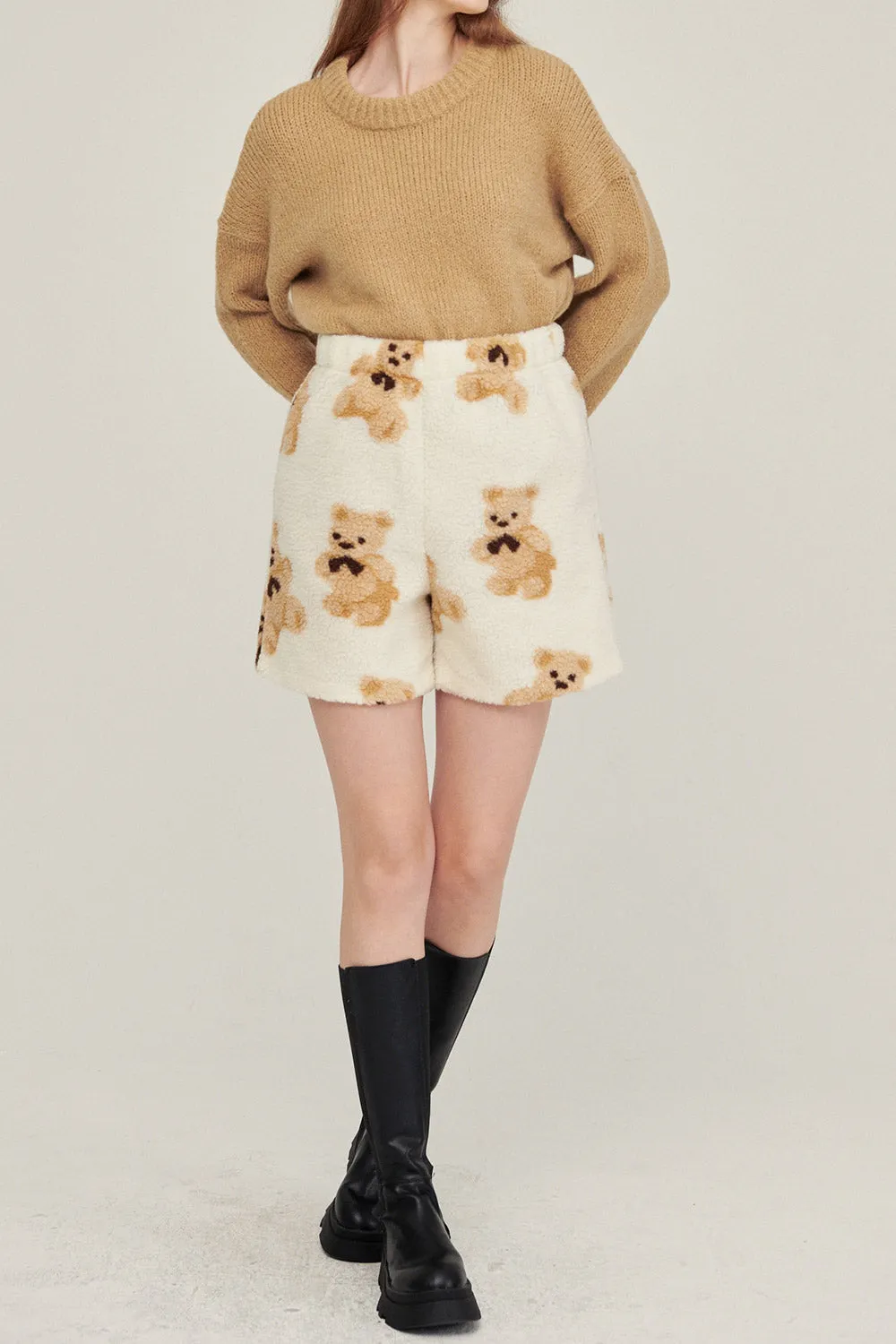 Sunny Teddy Faux Shearling Shorts