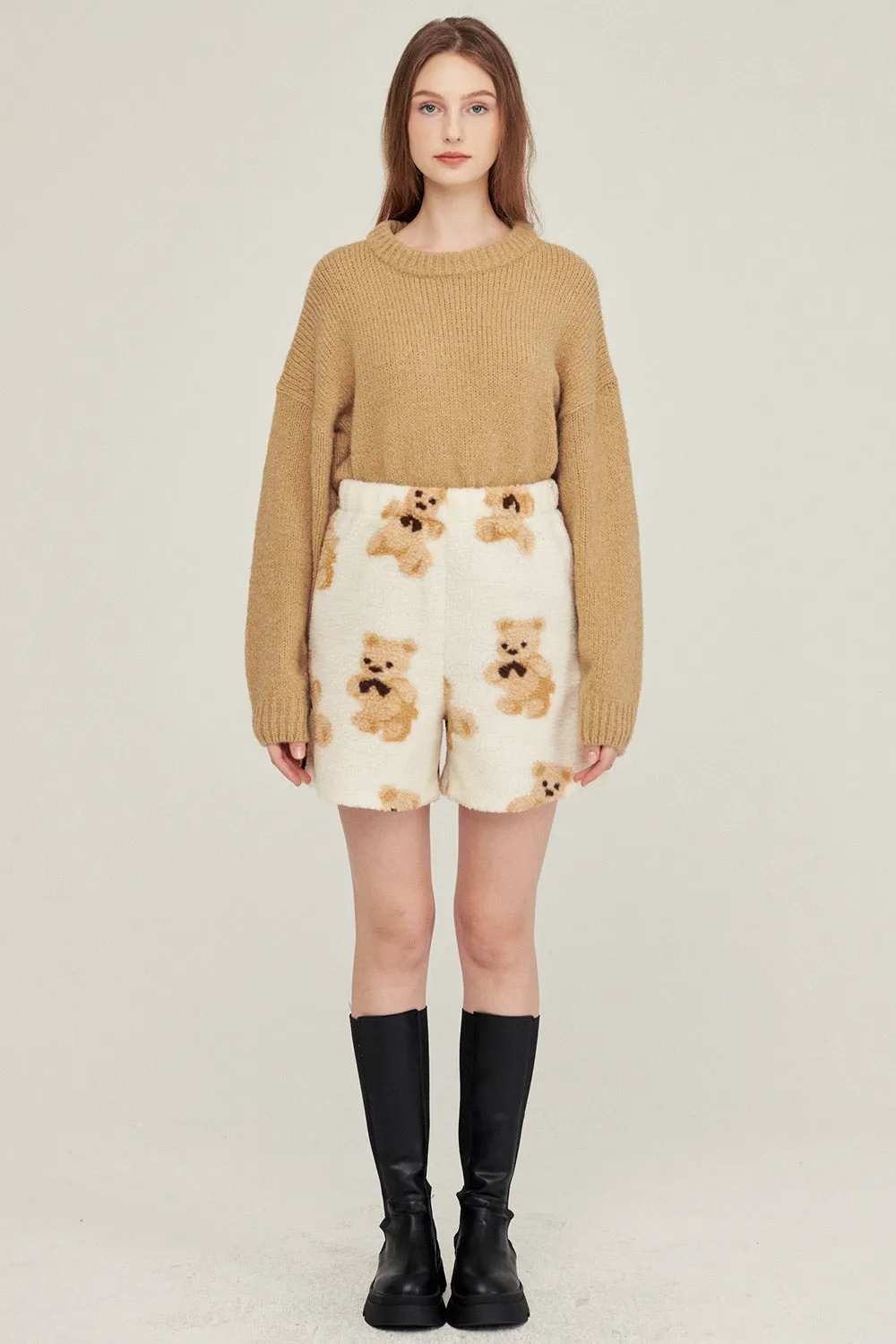 Sunny Teddy Faux Shearling Shorts