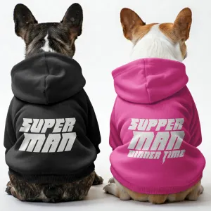 Superman and Supperman (Dinner Time) - Matching French Bulldog Hoodies – Stylish, Cozy & Personalized!