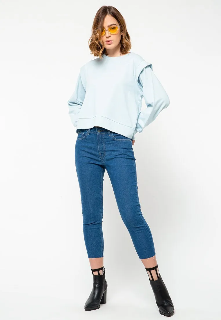 Sweatshirt with Layered Shoulder