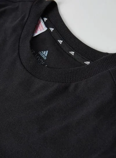T-SHIRT MAGLIA BIMBO BIMBA ADIDAS LOGO BAMBINO JUNIOR NERA VERDE