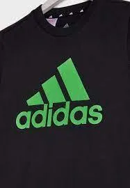 T-SHIRT MAGLIA BIMBO BIMBA ADIDAS LOGO BAMBINO JUNIOR NERA VERDE