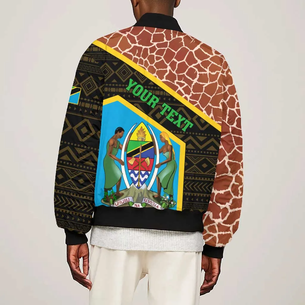 Tanzania Union Day 2024 Bomber Jacket Uhuru na Umoja Giraffe Pattern LT01