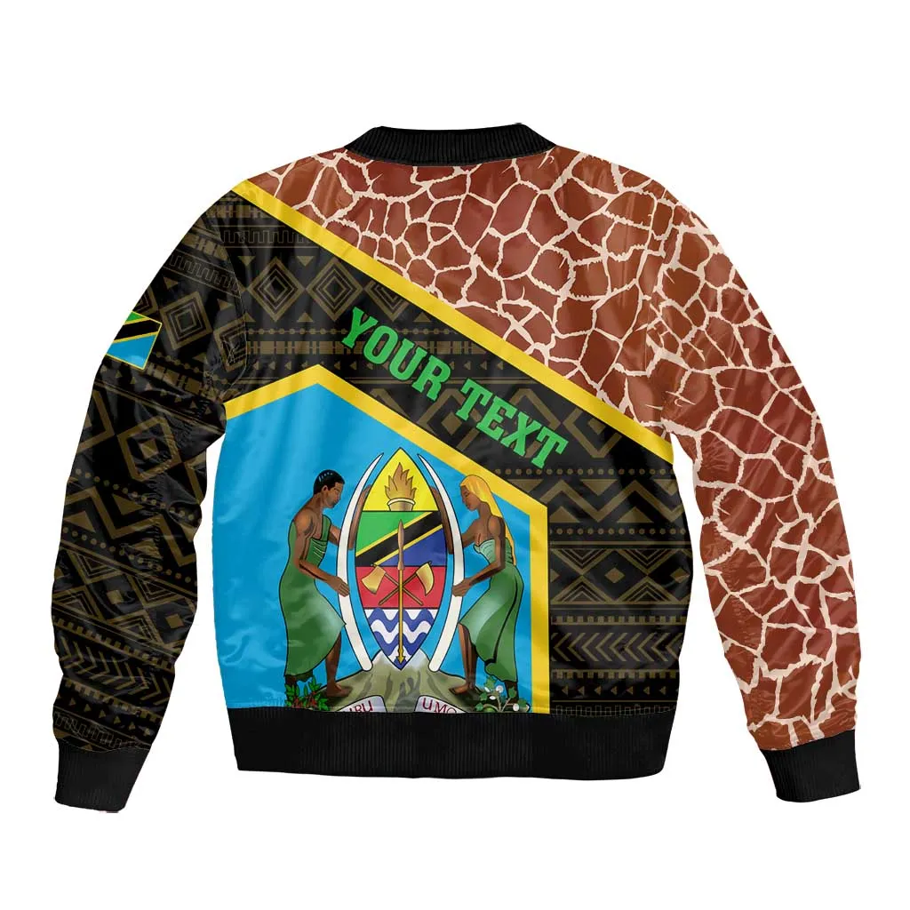 Tanzania Union Day 2024 Bomber Jacket Uhuru na Umoja Giraffe Pattern LT01