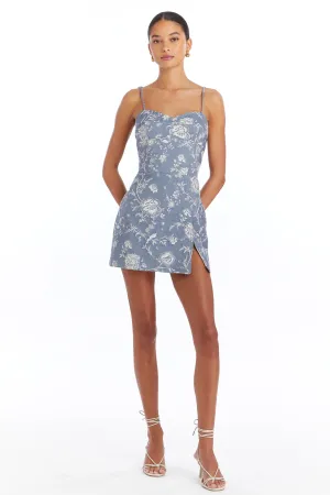 Taylor Skort Romper In Denim