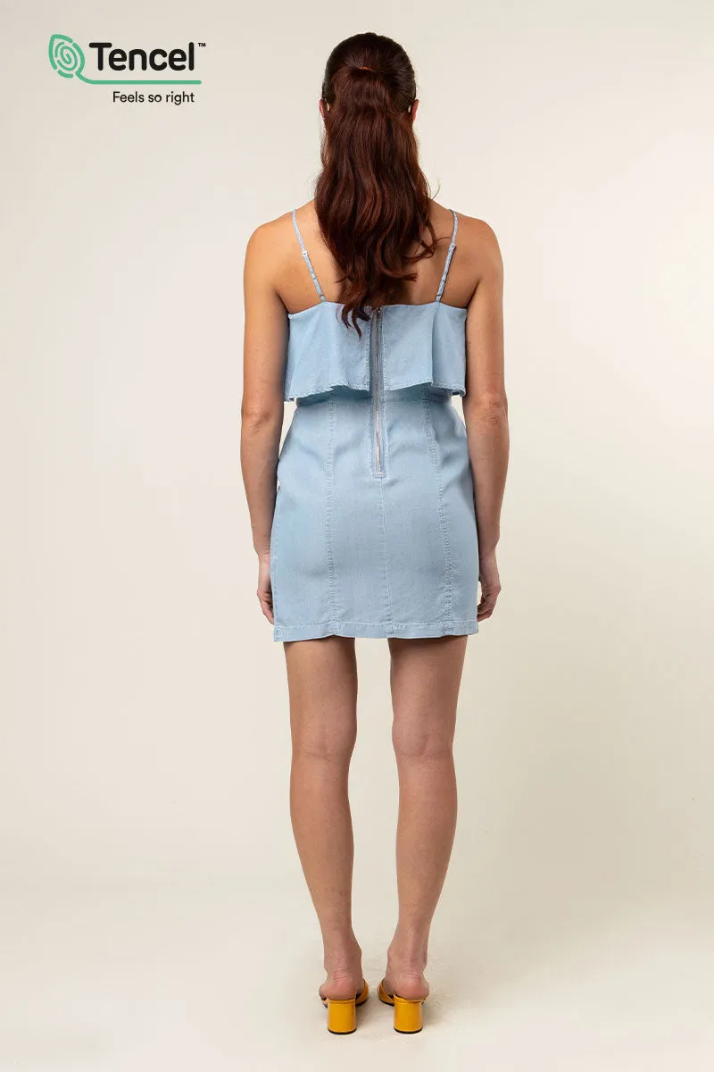 Tencel™ Ruffle Dress With Side Slits
