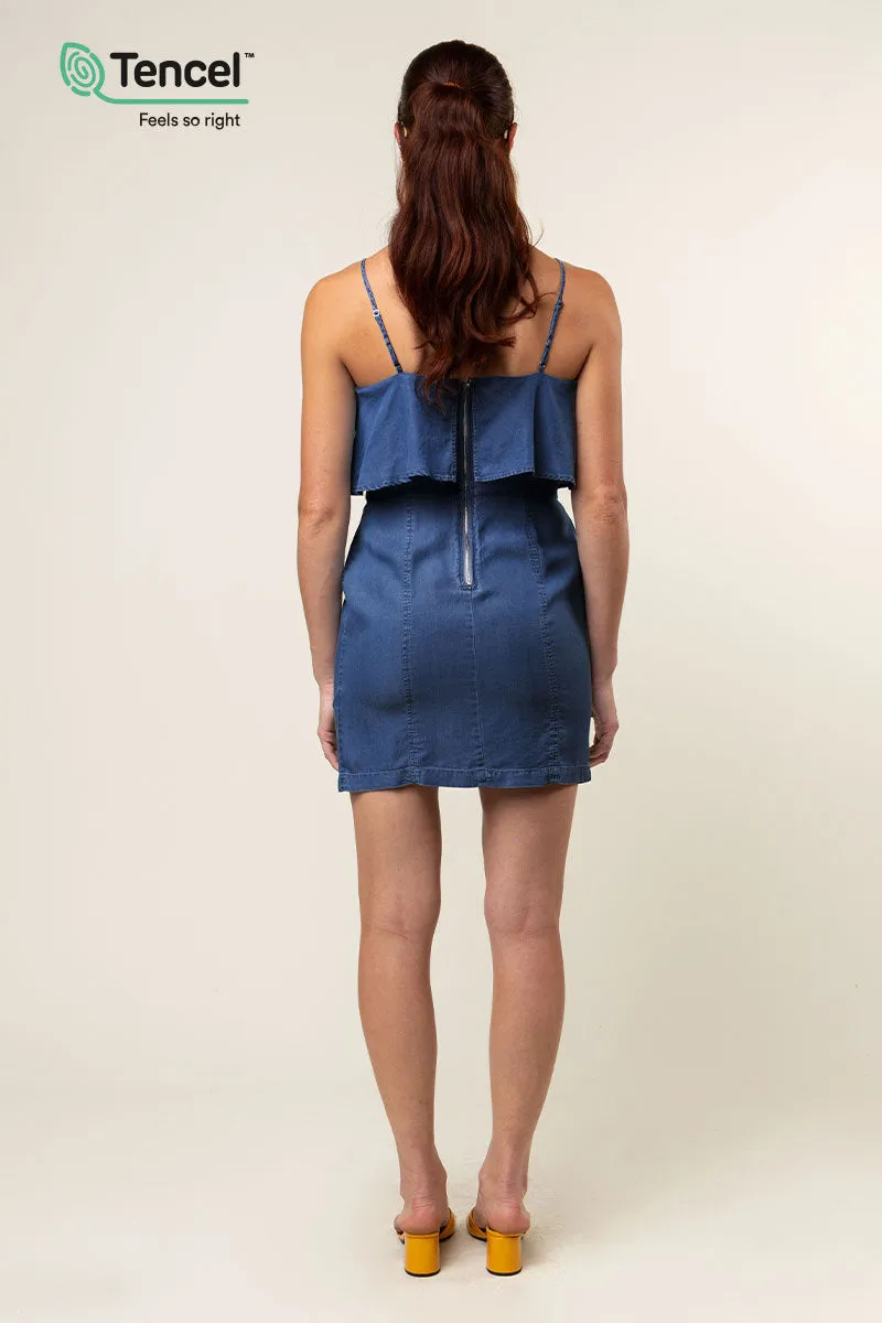 Tencel™ Ruffle Dress With Side Slits