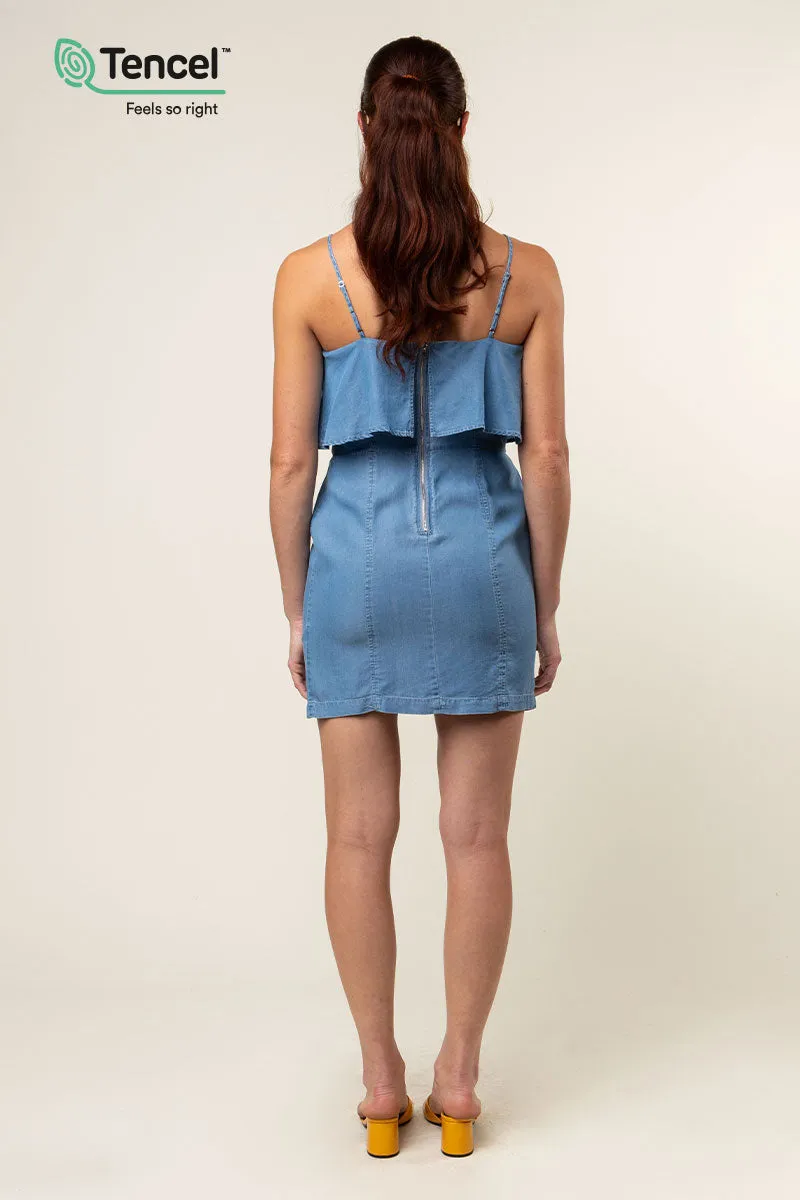Tencel™ Ruffle Dress With Side Slits