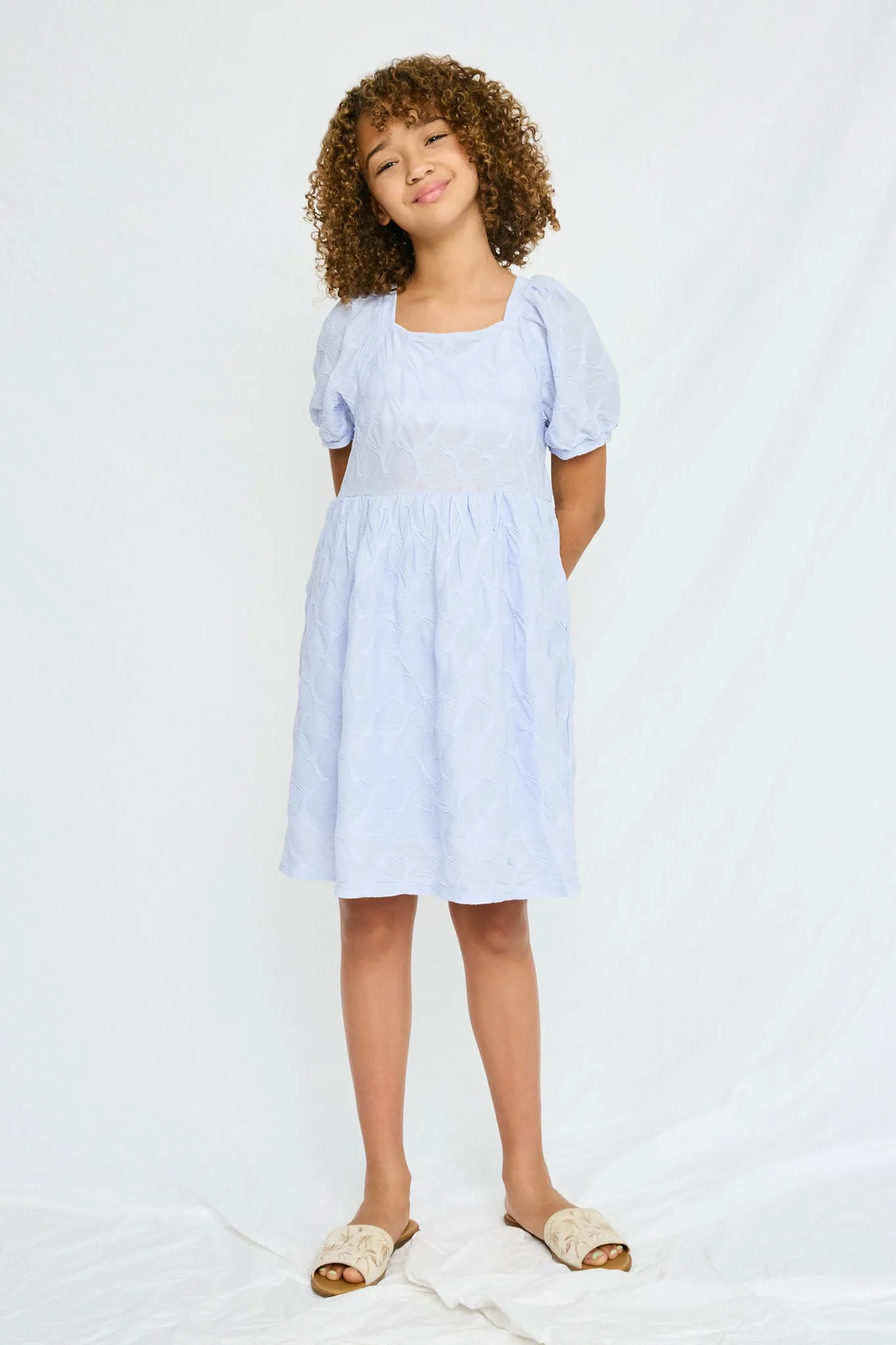 Textured Bow Back Dress