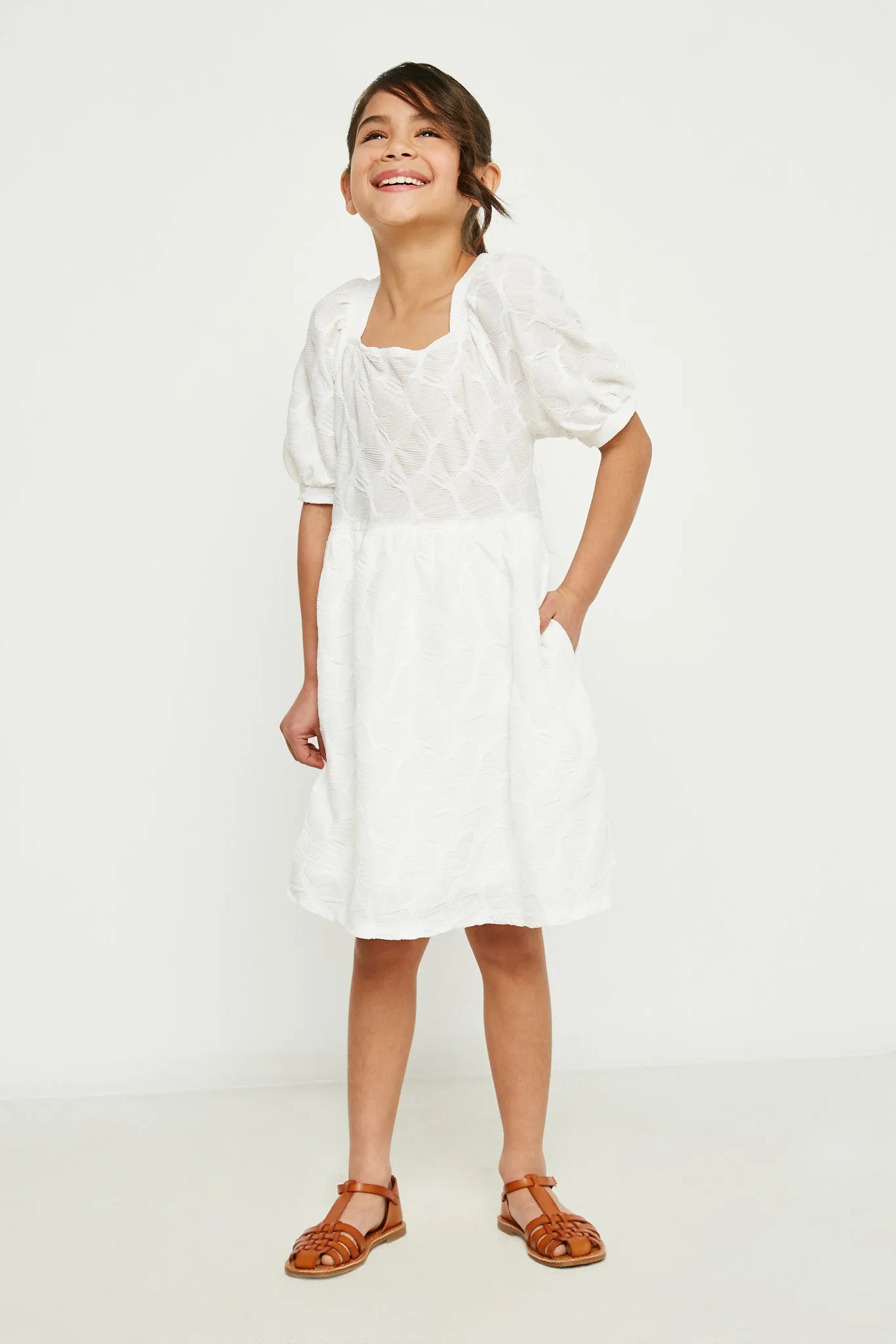 Textured Bow Back Dress