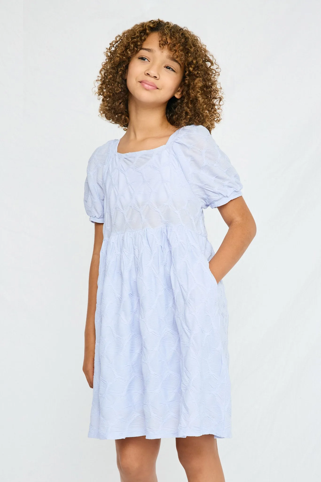 Textured Bow Back Dress