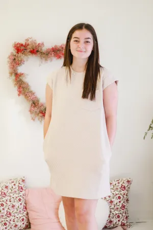 Textured in Love Light Taupe Dress