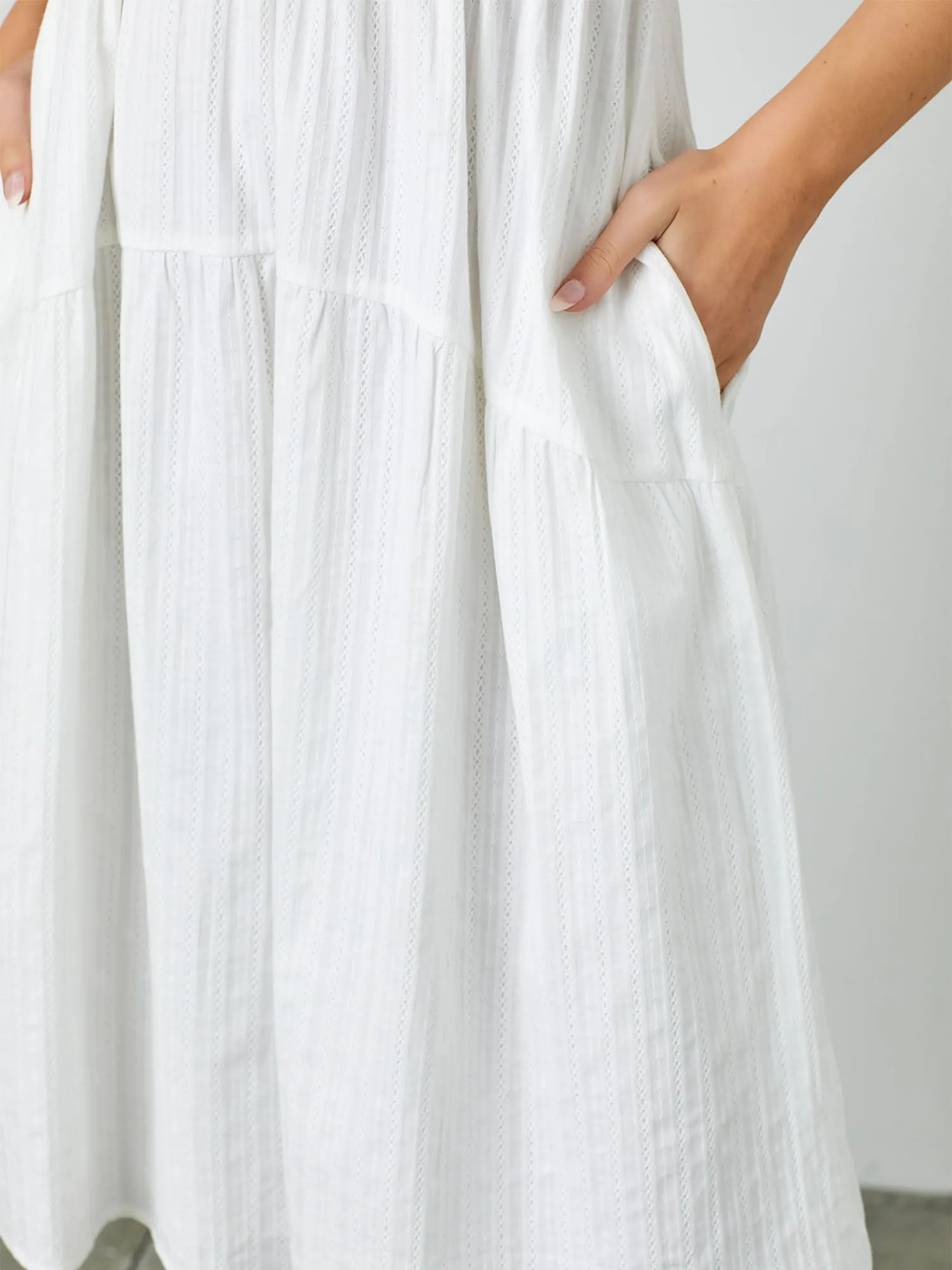 Textured Puff Sleeve Maxi Sun Dress