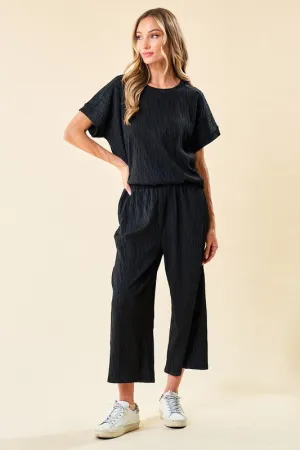 Textured Short Sleeve and Texture Pant Set