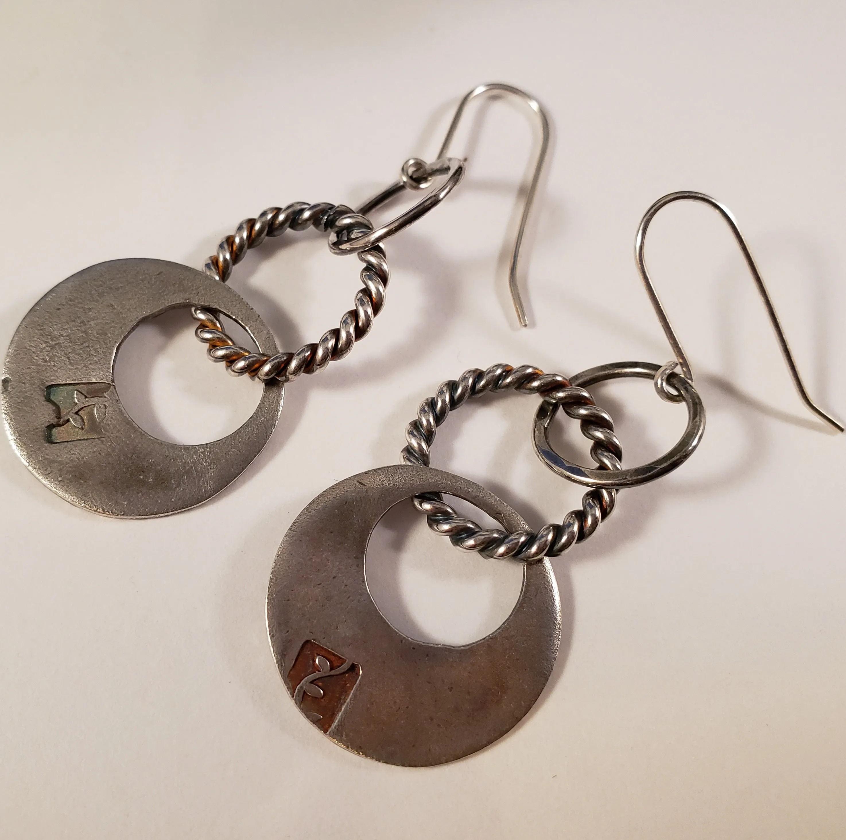 Textured Silver Earrings