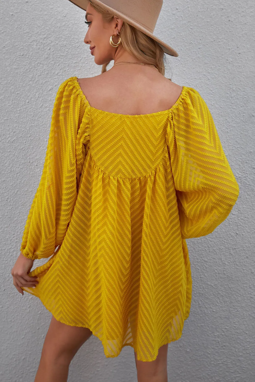 Textured Square Neck Mini Dress (6 Colors)