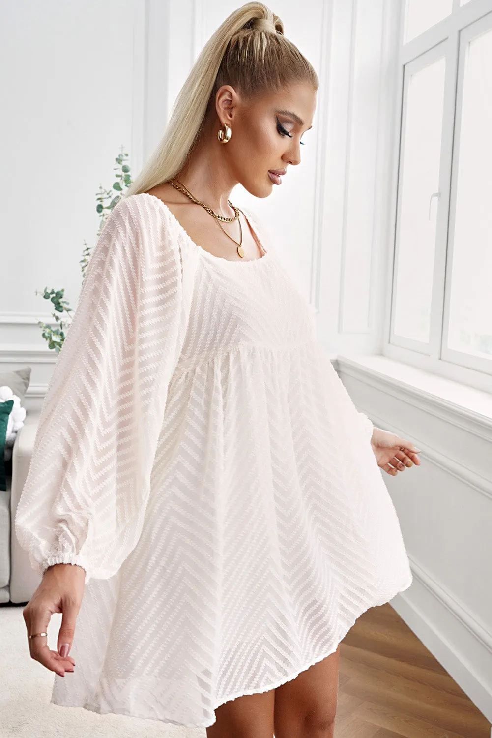 Textured Square Neck Mini Dress (6 Colors)