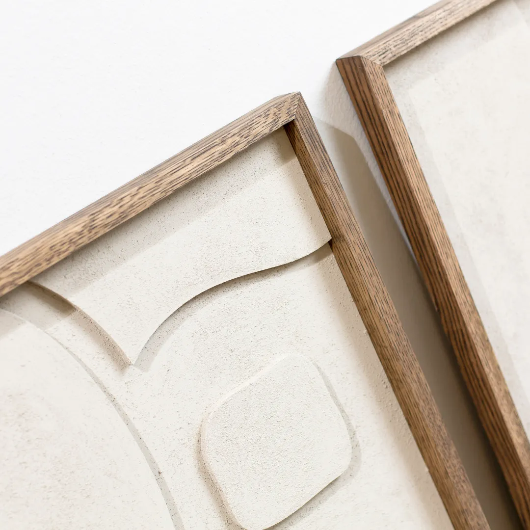 Textured Wall Art - Set of Two (Sand Stone)