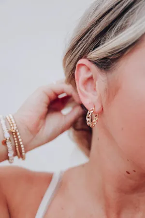 Thalia Chain Link Hoop Earrings - Gold