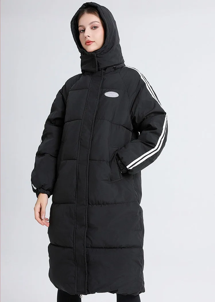 Thickened Knee-Length Water-Resistant Puffer Coat for Women