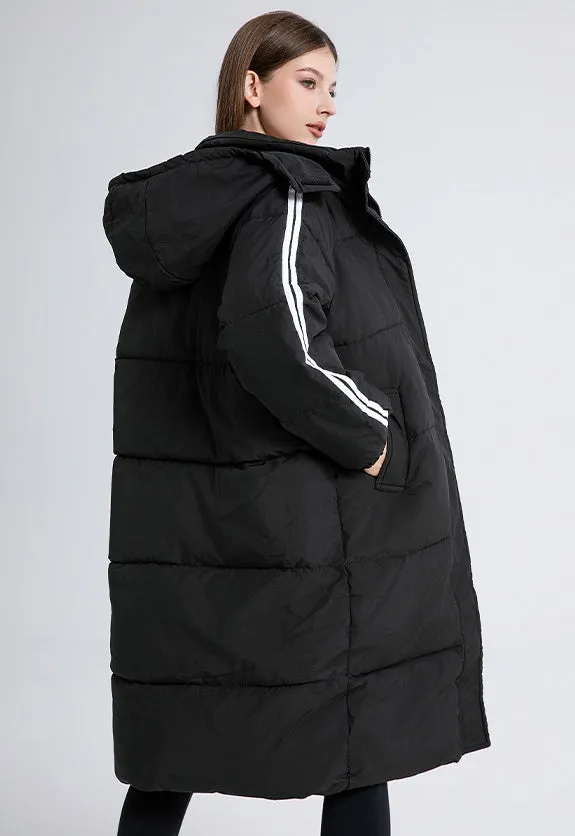 Thickened Knee-Length Water-Resistant Puffer Coat for Women