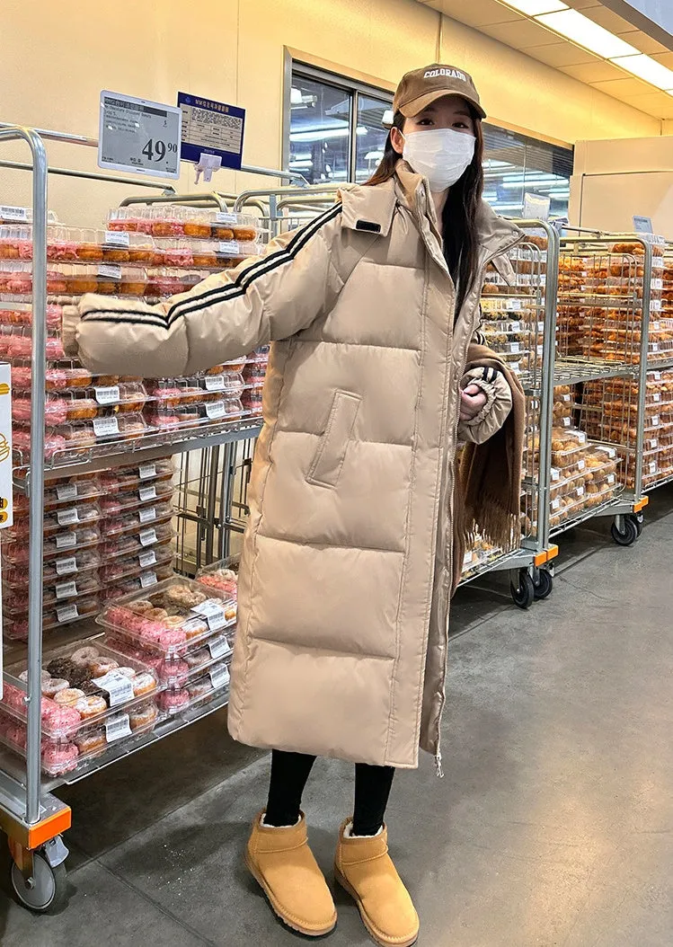 Thickened Knee-Length Water-Resistant Puffer Coat for Women
