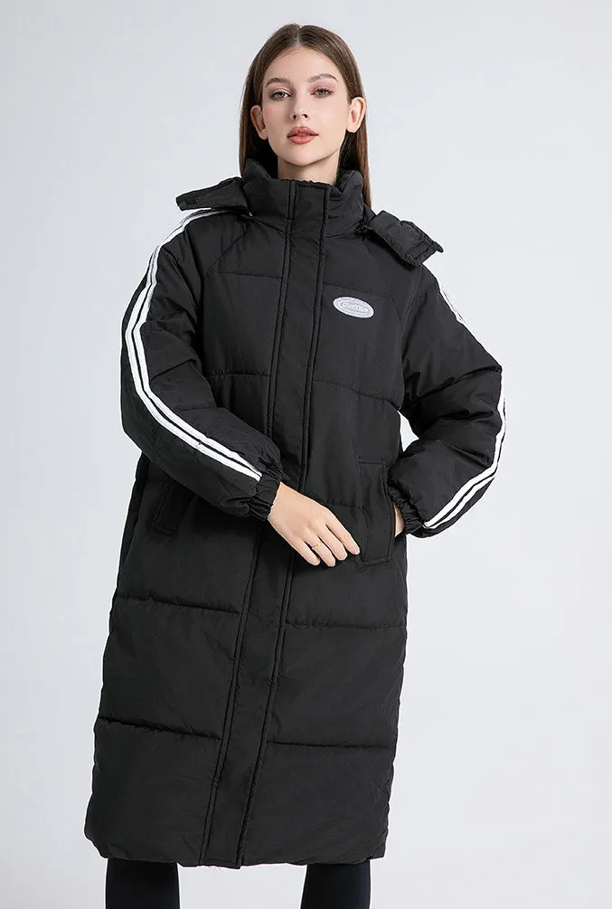 Thickened Knee-Length Water-Resistant Puffer Coat for Women