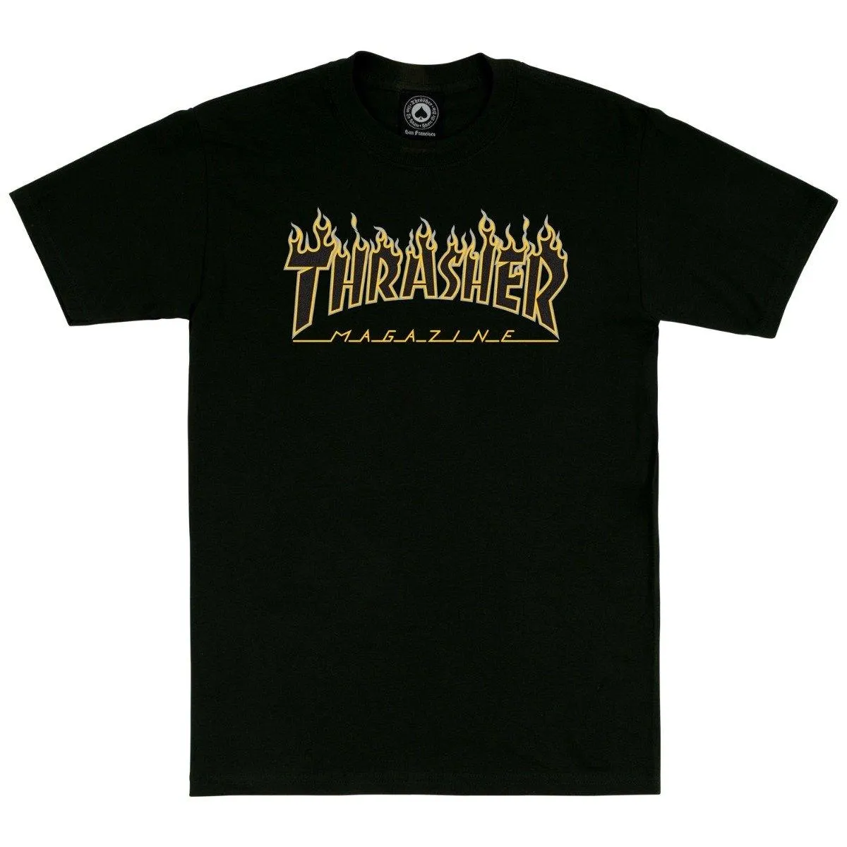 THRASHER Flame Logo Tee Black/Black