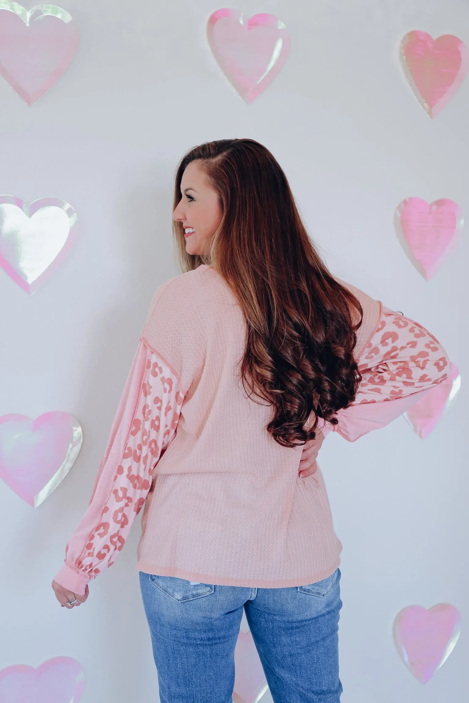 Tia Tri-Blend Color Block Top - Blush