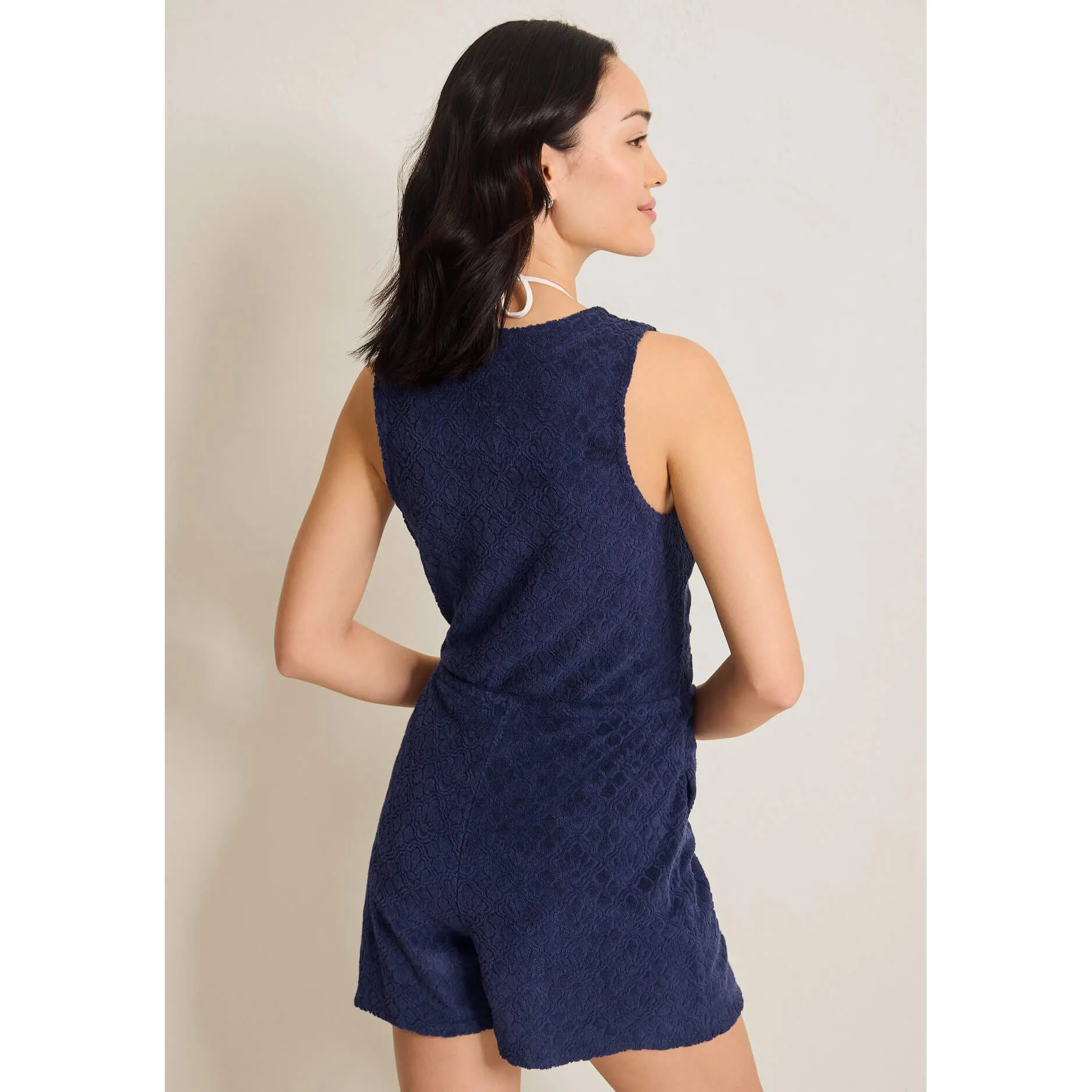 Tommy Bahama Textured Spa Terry Romper Cover Up - Mare Navy