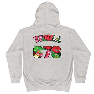 Tonga 676 - Floral Jersey with Black Border (front/back) *KIDS HOODIE*