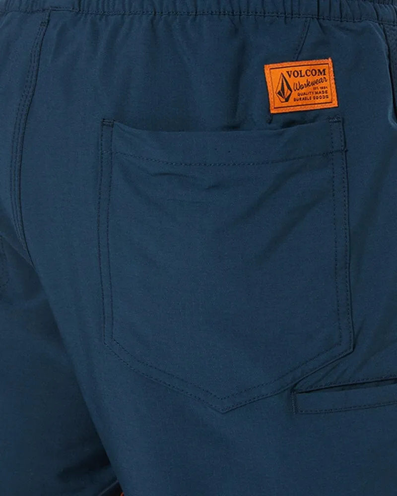 Tradies Rack Elastic Waist Hybrid Short Twin Value Pack - Navy