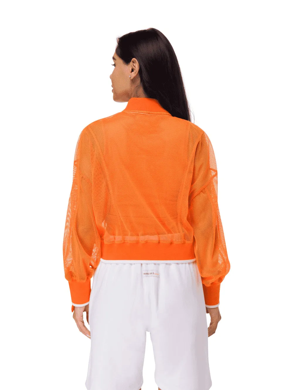 TRIBE OF 6 ADDI MESH CROPPED BOMBER JACKET