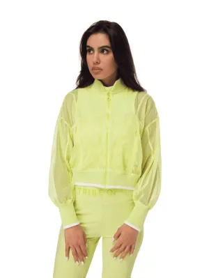 TRIBE OF 6 ADDI MESH CROPPED BOMBER JACKET