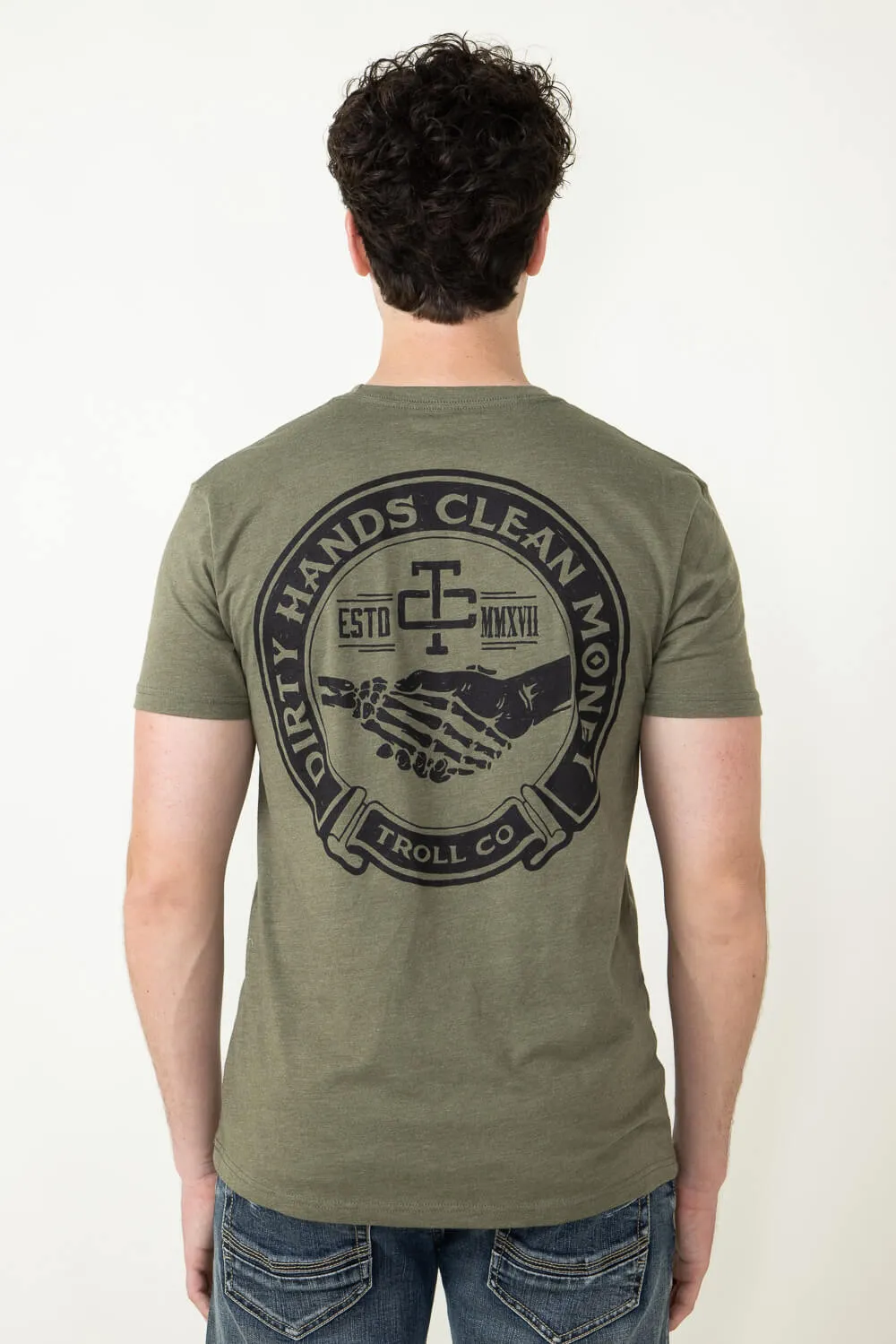 Troll Co Haggler T-Shirt for Men in Military Green | TC0740-MILITARYGRN