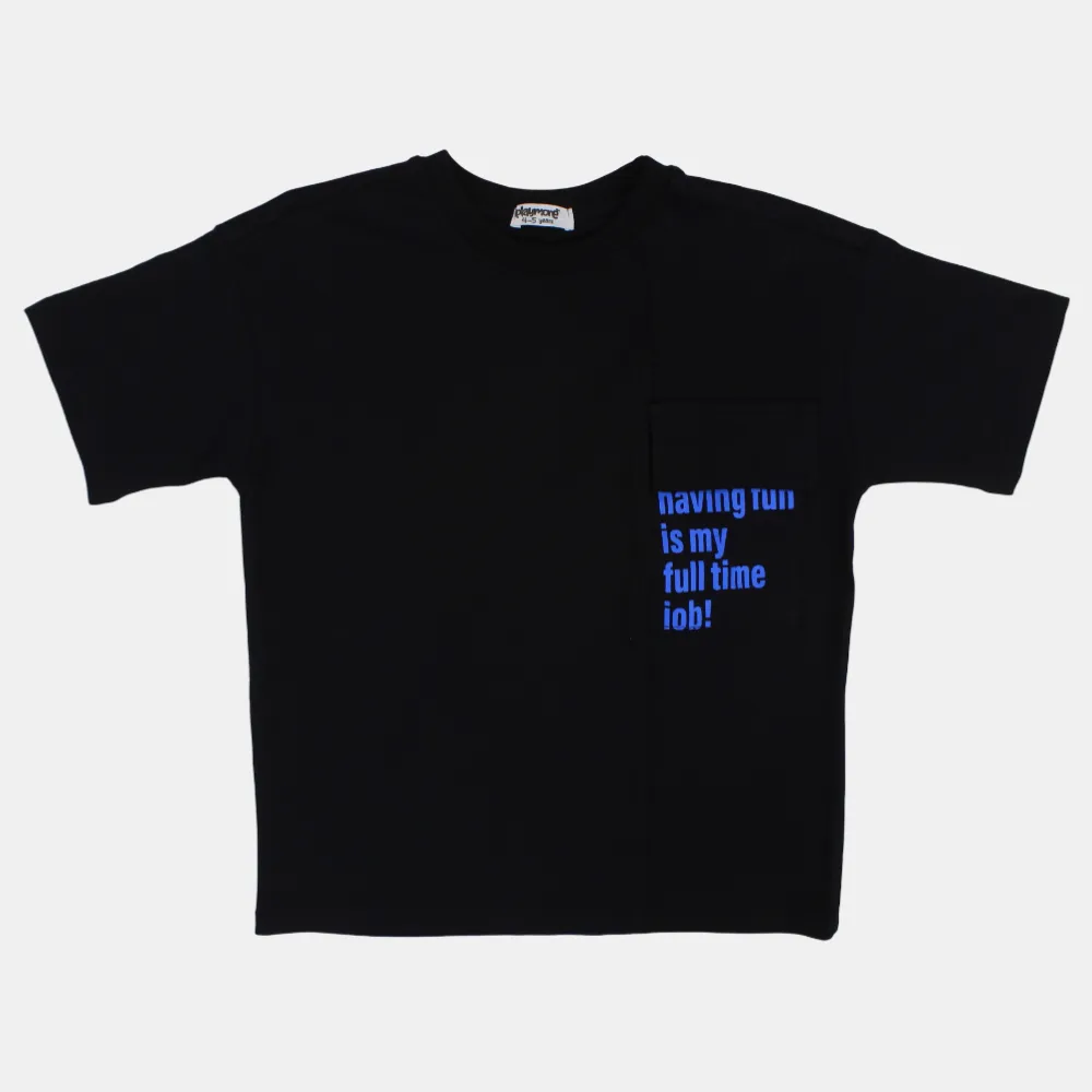 Unisex Cotton T-Shirt – Black "Full Time Job" Print