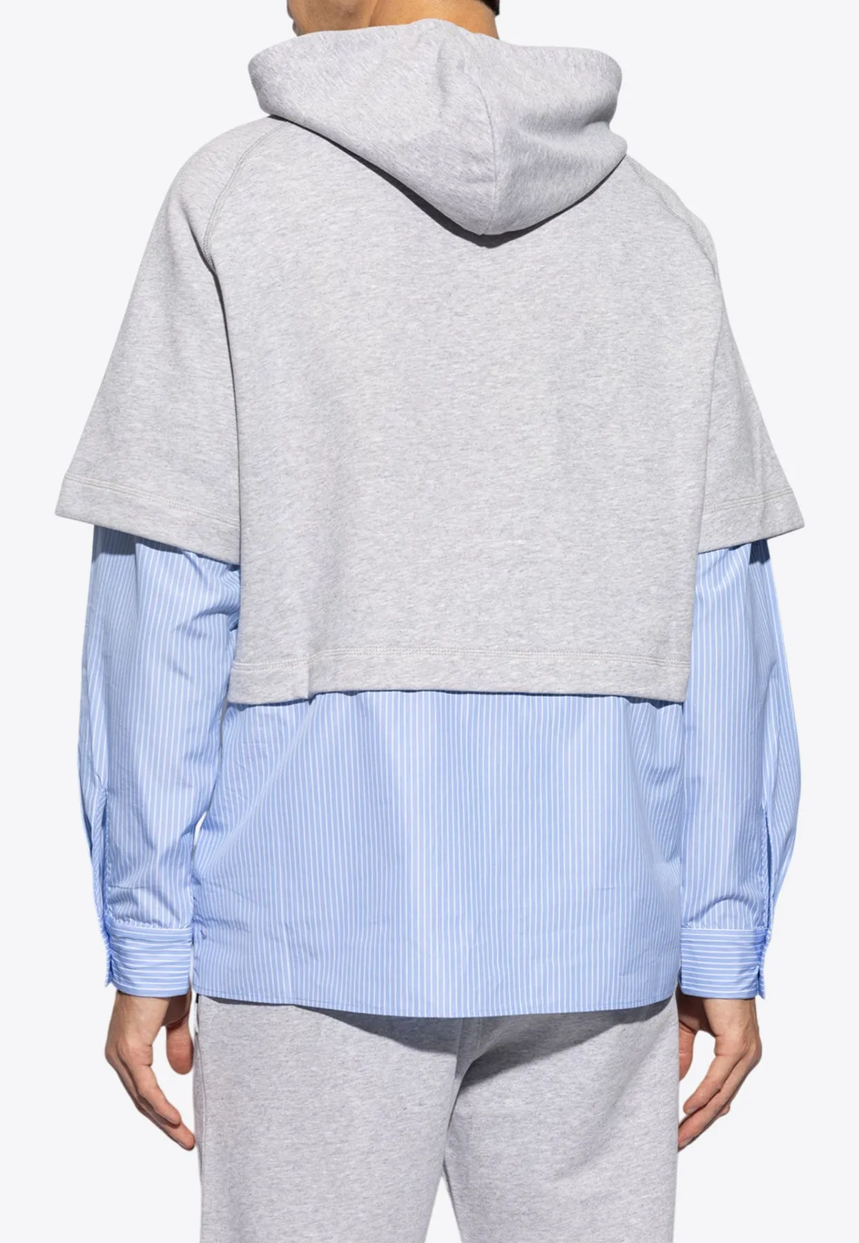 Upside Down Logo Layered Hooded Sweatshirt