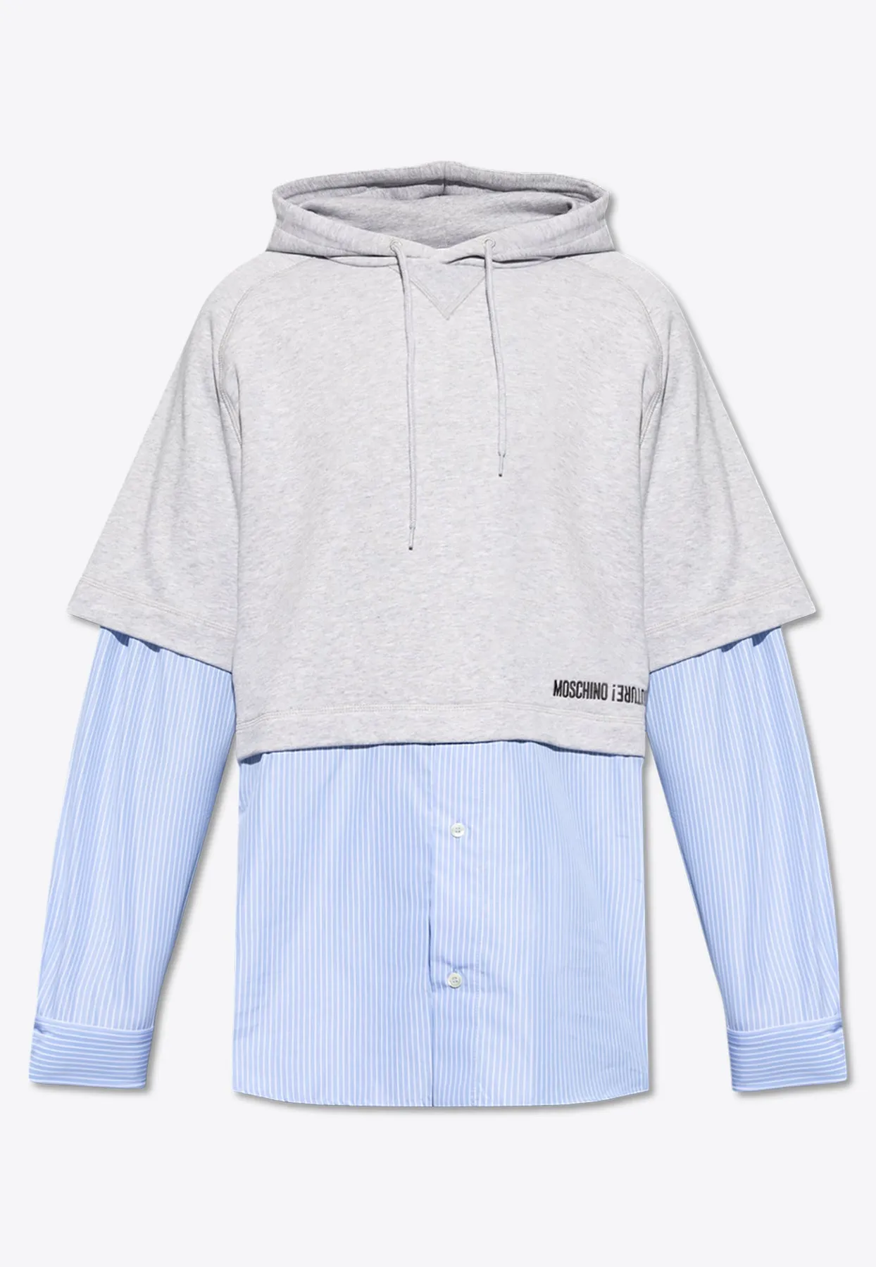 Upside Down Logo Layered Hooded Sweatshirt