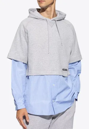 Upside Down Logo Layered Hooded Sweatshirt